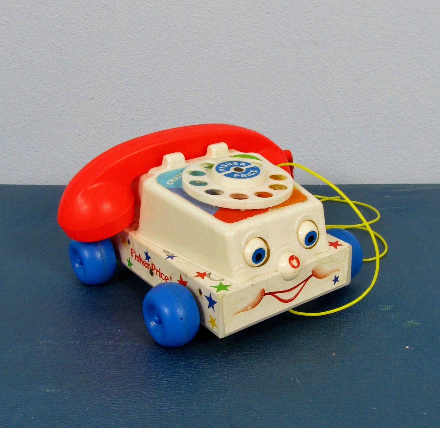 Vintage 1985 FISHER PRICE White Plastic Telephone