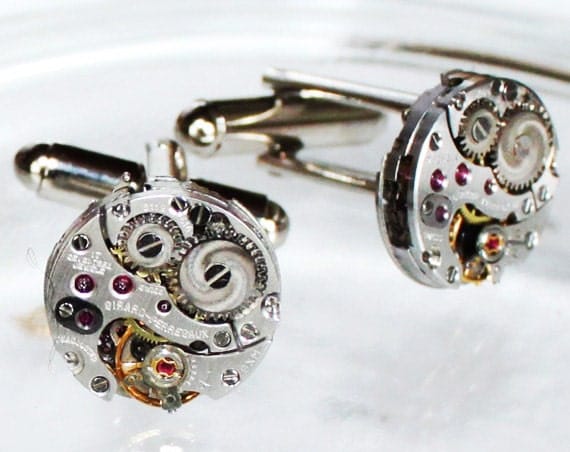 GIRARD PERREGAUX Steampunk Cufflinks - Very RARE Prestige Luxury Swiss Vintage Watch Movement Men Steampunk Cufflinks Cuff Link Wedding Gift by TimeInFantasy steampunk buy now online