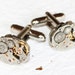 SEIKO Men Steampunk Cufflinks - SEIKO Silver VTG Watch Movement Steampunk Cufflinks - Watch Cufflinks Wedding Christmas Gift for Him
