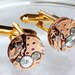 OMEGA Steampunk Cufflinks: Rare GENUINE OMEGA Vintage Watch Movement Matching Men Steampunk Cufflinks / Watch Cuff Links - Wedding Gift