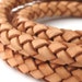 LBOLO0380601) 1 meter of 8.0mm Natural Braided Bolo Leather Cord