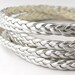 LLFBB1532046) 1 meter of 3x2mm Silver Metallic Flat Braided Leather Like Cord