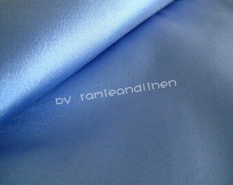 Silk fabric light Blue Silk wool blend fabric by ramieandlinen