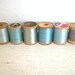 Vintage Wooden Spools of Thread- Sky Blue Collection