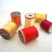 Vintage Wooden Spools of Thread- Sunrise