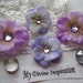 Purple and magenta Dogwoods Spring Fabric Flowers for Scrapbooks Cards Mini Albums and Crafts