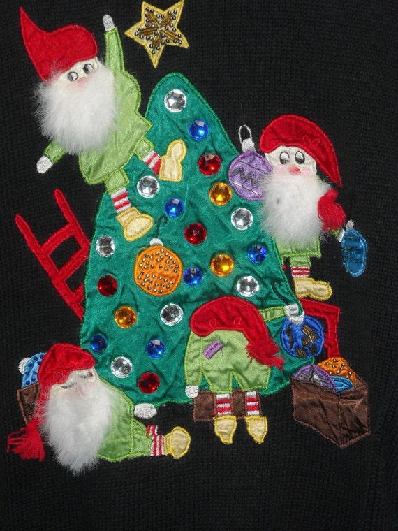 Ugly Christmas Sweater with Gnomes by WoolieBully on Etsy