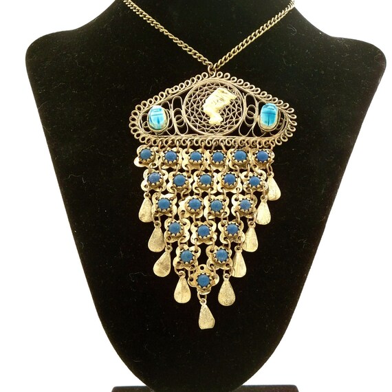 Vintage Egyptian Necklace Egyptian Revival Pendant Middle