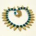 Vintage Egyptian Revival Necklace Gold Turquoise Choker