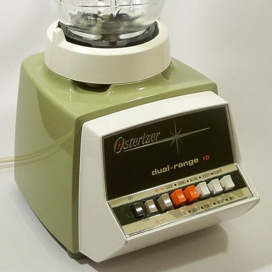 Vintage 1960s Blender Avocado Green Osterizer 10 Speeds Frappe