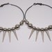 Bead Spike Black Hoop Earrings