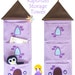 Purple hanging storage Rapunzel tower with 3 pockets