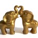 Customized Hand Sculpted Golden Elephant Wedding Cake Topper