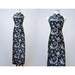 SALE / Vintage 1960s Asian Floral Gown / Black and Silver Sleeveless Brocade Sheath Dress