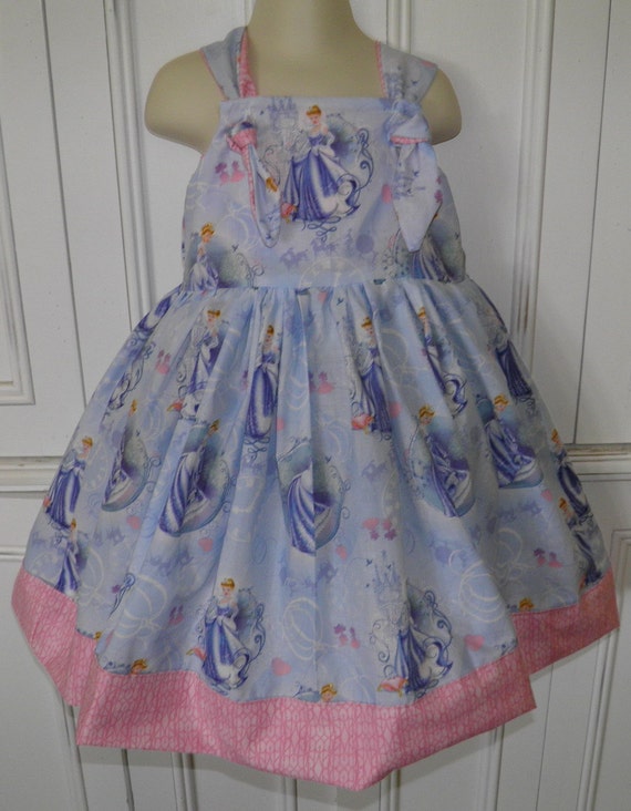 Items similar to Disney Cinderella Blue Pink Boutique Knot Dress Size ...