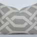 Designer throw pillow covers PAIR Lumbar gatework gray sofa cushion Geometric lattice 12 x 16
