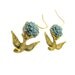 Brass Bird with Blue resin flower Earrings, adorable and pretty, great gift, , feminine pretty