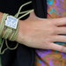 SALE Olive Suede Bracelet Watch with Small Black Interchangeable Face