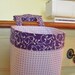 Thread Catcher, Scrap Caddy, Scrap Bag, Pincushion - Purple Checked