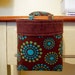 Thread Catcher, Scrap Caddy, Scrap Bag, Pincushion- Turquoise Starburst