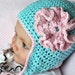 Baby Earflap Hat Crochet Pattern with Ruffled Rose and Flippy Floppy