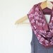 INFINITY SCARF - Screen Printed - White Vines on Mauve
