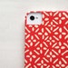 iPhone Case - 4/4S - Cream Cross-Diamonds on Red