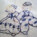 SALE. Dutch Dolls Kitchen Towel Hand Embroidered.