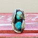 60s Vintage Turquoise Native American Silver Ring (size 8 3/4)