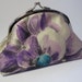 Purple Flower Clutch Coin Purse Wallet Leaves Turquoise Lavander Mushroom Beige Double Pockets