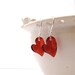 Red Heart Jewelry, Earrings, Swarovski Crystal, Sterling Silver