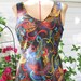 Vintage Black Paisley Flamenco Ruffled Silk Sun Dress
