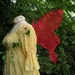 RED Glittery Sassy Sexy Adult Pixie Fairy Wings Goth dark devil costume elf xs steampunk emo Gypsy pirate Halloween dress up Fire Burlesque