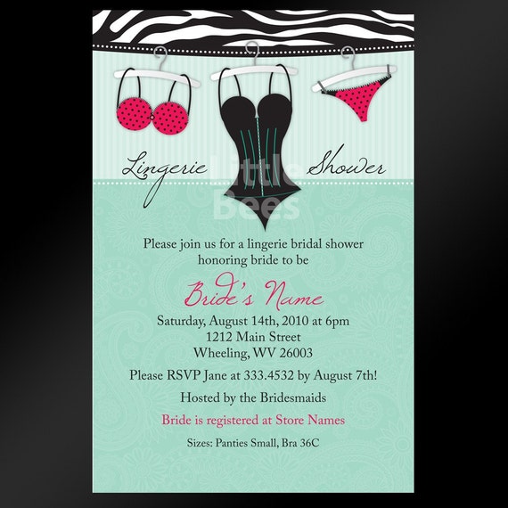 Items similar to Sexy Lingerie Printable Wedding Bridal Shower ...