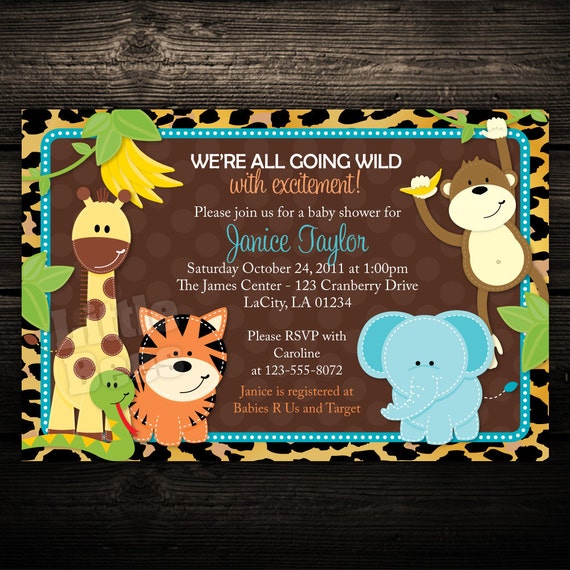 Zoo Invitation Birthday Invitation Baby Shower