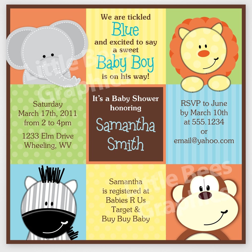 Stylish Jungle Animals Printable Baby Shower by ...