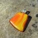 Fused Glass Pendant Recycled UpCycled Yellow Orange