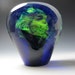 Glass Paperweight - Cobalt Chartreuse - LargePaperweight
