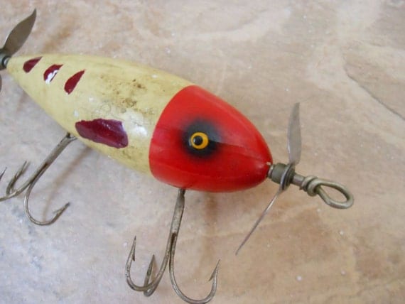 Vintage Wood Fishing Lure By 2cool2toss On Etsy   Il 570xN.323534608 