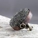 Smoky Quartz Drusy Copper and Silver Ring