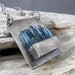 Aqua Aura Quartz Points Fine and Sterling Silver Oxidized Pendant