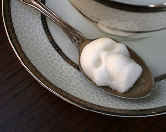 SKULL SUGAR - 1 Bag of Four Skulls, sugar skulls, Gothic Halloween Gift, sugar cube skulls