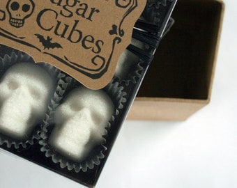 Sugar Cube Skulls "the original" since 2010 - box of nine sugar skulls skull sugar cubes Gothic Valentine