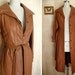 Vintage belted leather trench coat