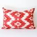 Red & Pink Ikat Decorative Designer Pillow Cover 12" x 18" lumbar raspberry magenta fuschia. Accent Throw Cushion . modern suzani . Duralee