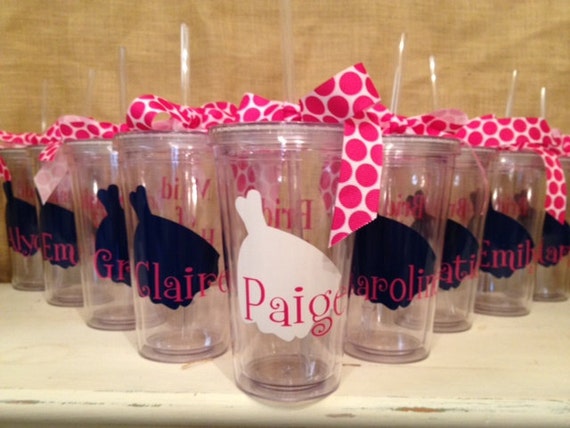 Items similar to Wedding Party Tumblers- Set of 7 on Etsy