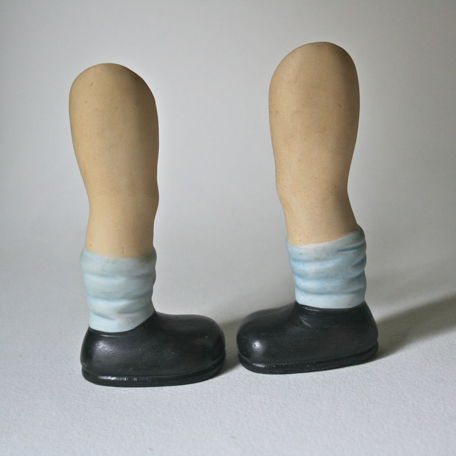 Porcelain Doll Parts Child Legs with Slouchy Socks and Black