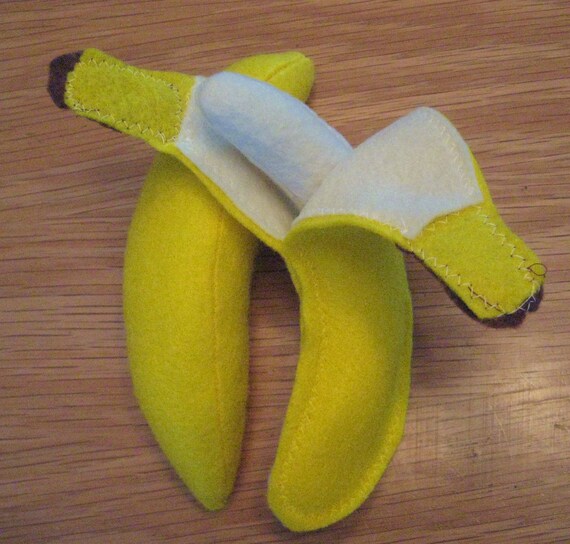 Items similar to Felt Food Banana Set, Ecofelt whole banana and banana