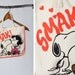vintage 50's Be my VALENTINE charlie brown Snoopy Tote Bag, Canvas Bag, Retro Snoopy Womens Purse, SMAK and kisses
