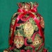 Christmas Ornaments Red, Gold Medium Fabric Gift Bag - Holidays, Decorations, Ribbon, Green, Black